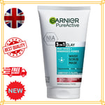 Garnier Pure Active 3 in 1 Clay Cleanser Wash Scrub Exfoliating Blackhead 150 ML