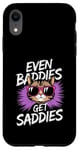 Coque pour iPhone XR Even Baddies Get Saddies Cat Confident Girl Trendy Citation