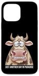 Coque pour iPhone 13 Pro Max Just Another Day In Paradise Cow Humour Sarcasme Femmes Hommes