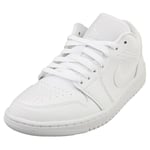 NIKE Women's WMNS AIR Jordan 1 Low Sneaker, White/White-White, 8 UK