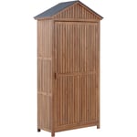 Armoire de Jardin Remise à Outils en Bois d'Acacia Résistant et Acier Inox Solution de Rangement Optimale pour Chaque Espace Extérieur Beliani