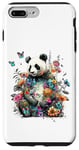 Coque pour iPhone 7 Plus/8 Plus Panda mignon avec fleurs et papillons pour femmes, filles et enfants