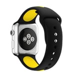 Apple Watch 42mm tyylikäs ranneke - Musta ja keltainen Keltainen