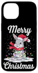 Coque pour iPhone 14 Merry Christmas Bunny Santa Christmas Eve Party Christmas Lights