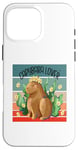 Coque pour iPhone 16 Pro Max Capybara fleur couronne nature harmonie joie animal amateur