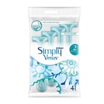 Gillette Simply Venus 2 Disposable Razors 4-pack Transparent