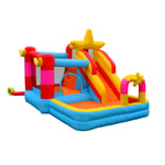 Inflatable Garden Slide With Slide, Rock Climbing, Trampoline, Toy Pool, Inflatable Water Slides for Children With Protective Net, Multifunction Outdoor Play Equipment for Children Kids Bouncy Castle