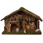 Alfred Kolbe Krippen 1227/1 Crèche de Noël en Bois pour Figurines de 9-10 cm Dimensions 38 x 23 x 20 cm