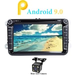 Hôte Android 9.0 pour lecteurs DVD de Volkswagen Golf / Passat / Caddy / Fabia 8 pouces quad-core intégré tableau de bord autoradio diffusion automatique navigation par satellite navigation GPS (avec caméra de recul)