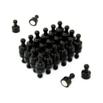 Black Skittle Magnet for Fridge, Office, Whiteboard, Noticeboard, Filing Cabinet - 12mm dia x 21mm tall - Pack of 48