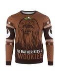 Official Star Wars Kiss a Wookie Christmas Jumper/Ugly Sweater UK XL/US L