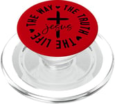 The way. The truth. The life. Jesus. Christian God love. PopSockets PopGrip for MagSafe