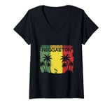 Womens Heartbeat of Reggae: Love and Music V-Neck T-Shirt