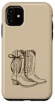 Coque pour iPhone 11 Coquette de cowgirl vintage avec nœud beige