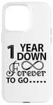 iPhone 15 Pro Max 1st Wedding Anniversary Cute 1 Year Down Forever To Go Case