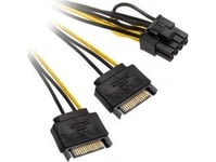 Akasa 2X 15-Stifts Sata- Till 1X 6+2-Stifts Pcie-Adapter