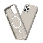 RhinoShield Coque Compatible avec [iPhone 12/12 Pro] | SolidSuit Compatible avec Magsafe - Coque Fine avec Technologie d'absorption des Chocs et Finition Premium Mate - Beige Coquillage