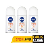 Nivea women Stress Protection Zinc Complexe Déodorant Roll-On 50ml 3-pack