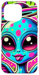 Coque pour iPhone 16 Pro Alien coloré avec halo et ailes Pop Art cool