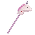 Relaxdays, Rose Cheval à bâton Licorne Enfants, Son hennissements, bruits de Sabots, Jouet en Bois, Peluche Jeu, 74 cm, 10023852, Standard