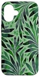 Coque pour iPhone 16 Feuille Design Fougère Abstrait Nature Motif Sarcelle Vert