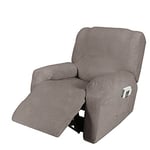 Housse de Fauteuil Inclinable Relax 1 Pièce, Housse de Fauteuil Extensible en Velours, Housse de Fauteuil de Massage Lavable à la Maison, Protecteur de Fauteuil Inclinable (1 Place(4pièces), Beige)