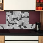 Crédence cuisine Fond de hotte ALU L 60xH 70cm - GINGKO ANTHRACITE 99deco