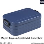 Mepal Lunchbox Take a Break Midi Nordic Denim Sandwich Salad Box Compartment