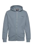 Superdry Essential Logo Zip Hoodie Ub Blå