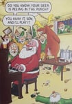 Santa Christmas Card Deer Peeing In The Punch Humour Joke Funny Open Male Female