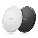 THREEKEY 2 Pack Wireless Charger,10W Qi-Certified Wireless Charging Pad Compatible with iPhone 13/13 Pro/13 Pro Max/12/11/XS/8/Samsung Galaxy S21/S20/S10/S9/S8,Note 20/10/9/8 Black/White(No Adapter)