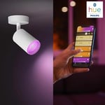 Philips Hue White & Color Ambiance Fugato Spot 1 FLG. White 1x350lm, dimmable, 16 Million Colours, app-controllable, Compatible with Amazon Alexa (Echo, Echo Dot)