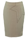 BETTY BLUE Women's Rhinestone Star Detailed Pencil Skirt IT 42 Tan