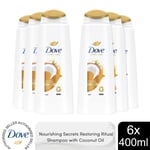 Dove Nourishing Secrets Restoring Ritual Shampoo with Coconut Oil, 6x400ml