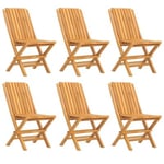 Chaises de jardin pliantes lot de 6 47x47x89cm bois massif teck