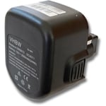 Vhbw - batterie ni-mh 2000mAh pour dewalt 152250-27 etc. remplace DC9071, DE9037, DE9071, DE9074, DE9075, DE9501, DW9071, DW9072. jaune/noir