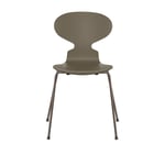 Fritz Hansen - 3101 Myran 4 ben, Lackad, Olive Green, Underrede Brown Bronze - Matstolar - designer_arne_jacobsen - Grön - Metall/Trä