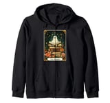 The Reader Tarot Card Halloween Ghost Read Book Cute Bookish Zip Hoodie