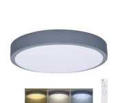 Solight WO8001 - LED Himmennettävä valo GREY LED/48W/230V 3000-6500K halkaisija 38 cm + +kaukosäädin