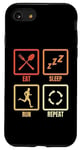 Coque pour iPhone SE (2020) / 7 / 8 Manger Dormir Courir Répéter Amoureux de la course à pied