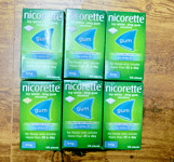 6 x Nicorette Icy White Chewing Gum 4mg 105 x 6 630 pcs Pieces Stop Smoking