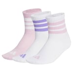 adidas Unisex Kids RIBBED 3PP SOCKS, white/white/true pink, 6-7 Years