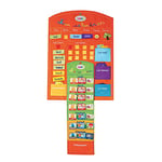 LUDI - Calendrier Enfant Éducatif et Semainier - Panneau en Tissu Brodé Orange - 72 Étiquettes Amovibles - Accroche murale - 52 x 37 cm - À Partir de 3 Ans