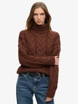 Superdry Wool Blend Chain Cable Knit Polo Jumper