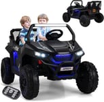 Voiture électrique Enfants 2 Portes avec Télécommande Lumières et Musique 12V Quad Buggy Noir