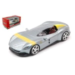 FERRARI MONZA SP1 2018 SILVER 1:43 Burago Auto Stradali Die Cast Modellino