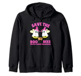 Save The Boobees Boo Bees Breast Cancer Halloween Women Zip Hoodie