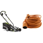 Tondeuse à Gazon électrique Filaire Murray EC320 32 cm, Powered by Briggs & Stratton, jusqu'à 300m2, poussée, Garantie 5 Ans & Zenitech Prolongateur Jardin 16A HO5VV F 3G1,5 2P+Terre 25m Orange