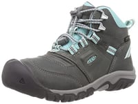 KEEN Unisex Kid's Ridge Flex Mid Waterproof Hiking Boot, Grey Blue Tint, 10 UK Child