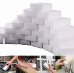 ASelected Pack of 50 Magic Eraser Sponges for Stain Mark Removal Magic Sponges for Cleaning Household Cleaning Blocks Melamine Sponge for Painted Walls Wipes Kitchen Cleaner (White)